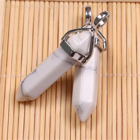 Handmade Bullet Shape Natural Stone Necklace Pendant Jewelry