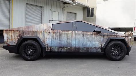 Rapper Tis Tesla Cybertruck Gets Unique Rust Themed Wrap