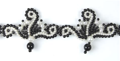 Black And Pearl Beaded Trim Glitz And Glamour