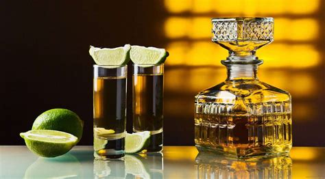 Download Square Tequila Bottle With Limes Wallpaper