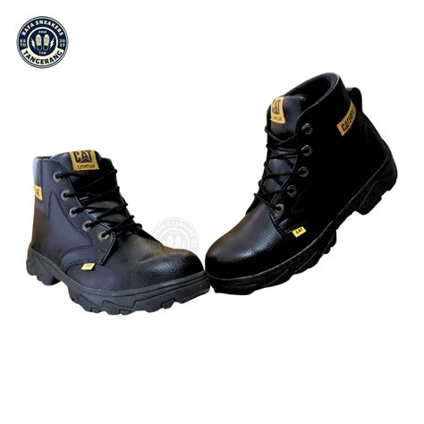 Jual Sepatu Safety Kulit Caterpillar Boots Hi Murah Ujung Besi King