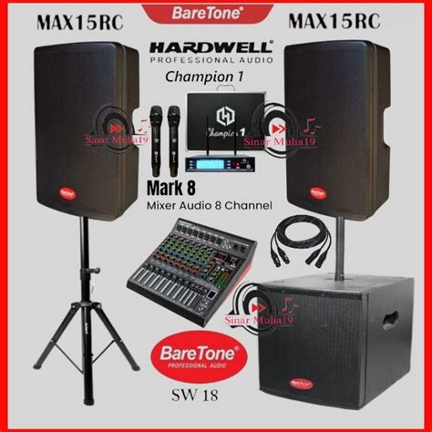 Jual Paket Soundsystem Komplit Speaker Aktif BareTone MAX15RC Subwoofer