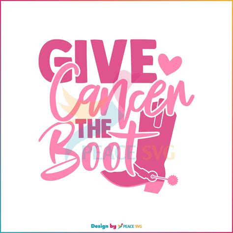 Give Cancer The Boot Retro Breast Cancer SVG Graphic File PeaceSVG