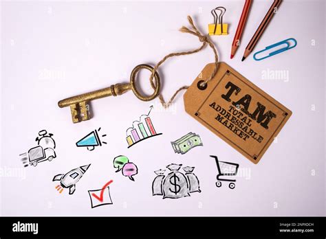 Tam Total Addressable Market Business Conceptillustrated Icons On A