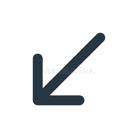 Left Down Icon Vector From Arrows Concept Thin Line Illustration Of