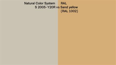 Natural Color System S 2005 Y20r Vs Ral Sand Yellow Ral 1002 Side By