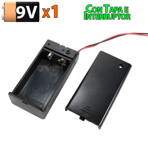 Portapilas 9v Con Tapa Interruptor Y Cable