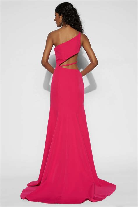 Hot Pink One Shoulder Gown By Tisharth By Shivani At Pernias Pop Up