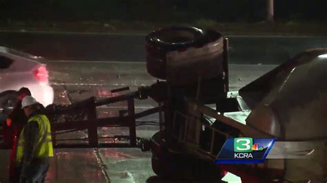 Overturned Big Rig Trailer Backs Up Traffic On I 5 Youtube