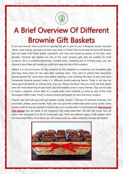 A Brief Overview Of Different Brownie Gift Baskets