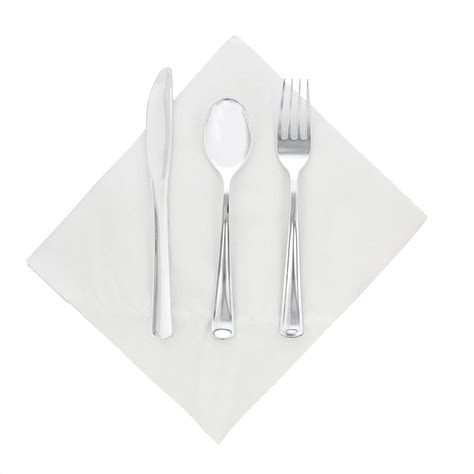 Spec101 Rolled Plastic Cutlery 60ct Silver Silverware Disposable