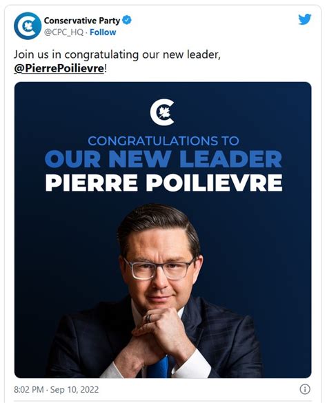 Pierre Poilievre named leader of the Conservative Party of Canada : r/CPC