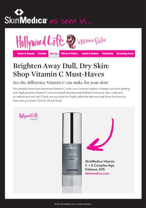 Skinmedica Vitamin C And E Complex Is Photographed And Featured On