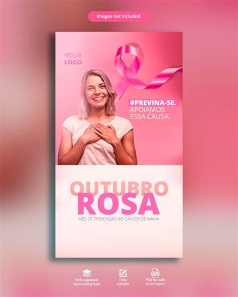 Psd M Dia Social Outubro Rosa C Ncer De Mama Campanha De Cuidado Rosa