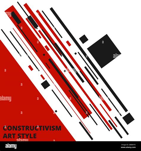 Vector Abstracto Negro Y Rojo Formas Constructivismo Diseño De Estilo