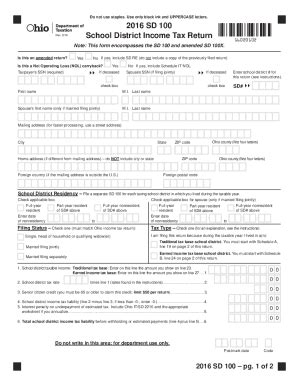 Fillable Online Tax Ohio Ohio Tax Return Fill Online Printable