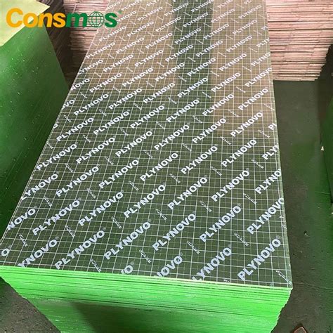 Consmos 4X8 18mm Waterproof PP Green Plastic Shuttering Plywood Film