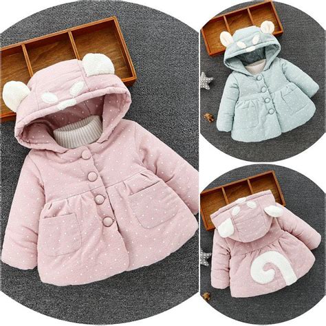 Newborn Girl Winter Coat Cotton Baby Jacket Hooded Baby Girl Winter