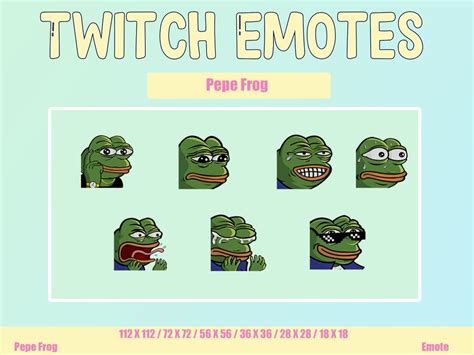 Twitch Emote Pepe Frog Funny Meme Emote Cartoon Meme Emote Streamer Custom Emote Pepe Frog Meme