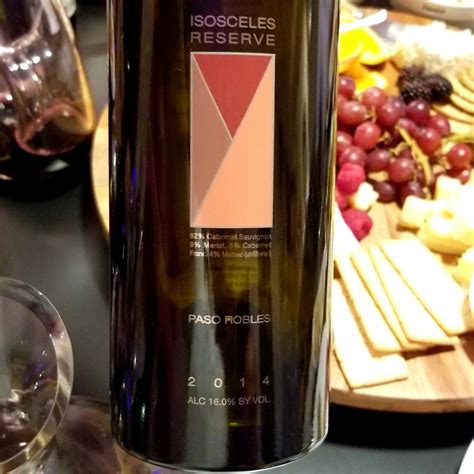 Justin Vineyards And Winery Isosceles Reserve 2014 California Rwine