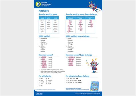 Oxford Phonics Spelling Dictionary Answer Sheet Oxford Owl For Home