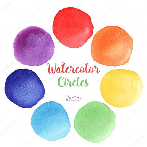 Vector Rainbow Colors Watercolor Paint Stains Stock Vector Sunshine