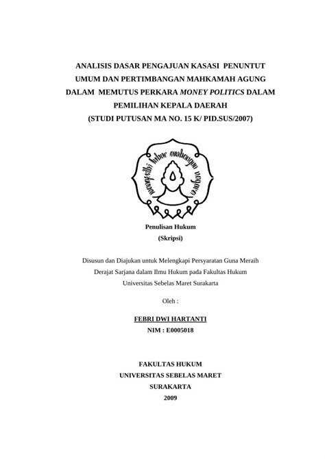 PDF ANALISIS DASAR PENGAJUAN KASASI PENUNTUT UMUM Analisis