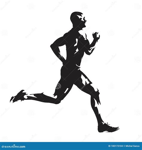 Running Man Abstract Vector Silhouette Stock Vector Illustration Of