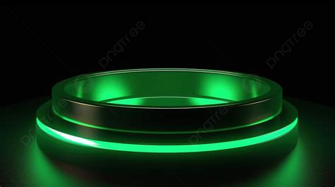 Green Circular Podium In D Rendering Background Platform Round