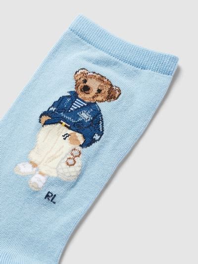 Polo Ralph Lauren Socken Mit Motiv Print Modell Bear Hellblau