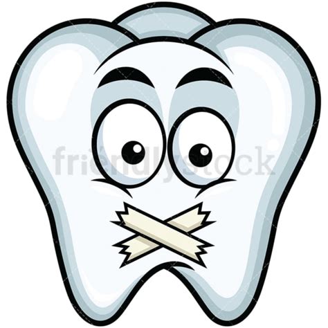 Stunned Tooth Emoji Cartoon Vector Clipart Friendlystock