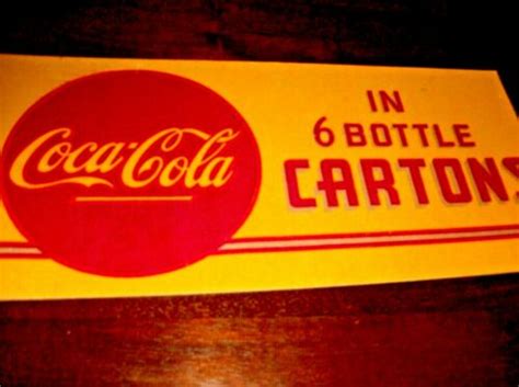 1940s Coca Cola Sign Art Deco Rare Store In Six Bottle Cartons