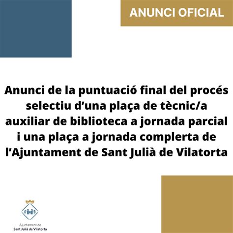 Anunci de la puntuació final del procés selectiu duna plaça de tècnic