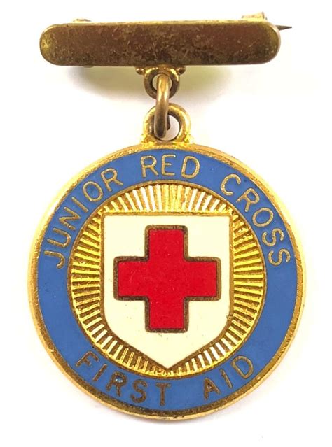 Sally Bosleys Badge Shop BRCS Junior Red Cross First Aid Pin Badge