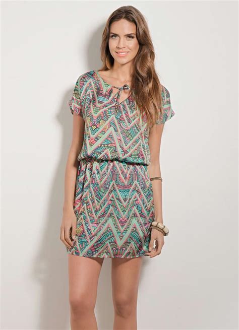 Vestido Quintess Zig Zag Em Chiffon Quintess