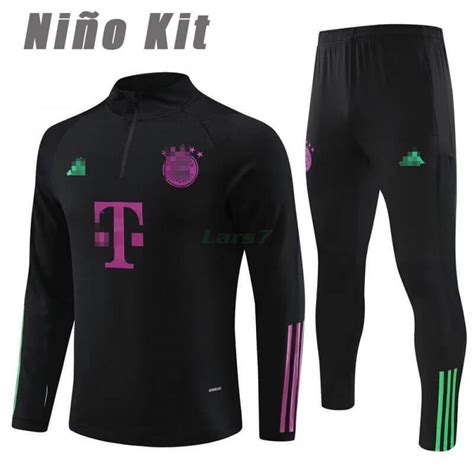 Sudadera De Entrenamiento Bayern M Nich Ni O Kit Negro Lars