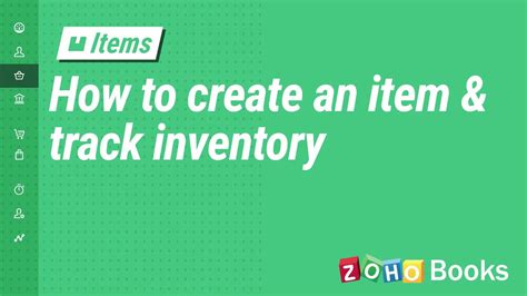 How To Create An Item And Track Inventory Zoho Books Youtube