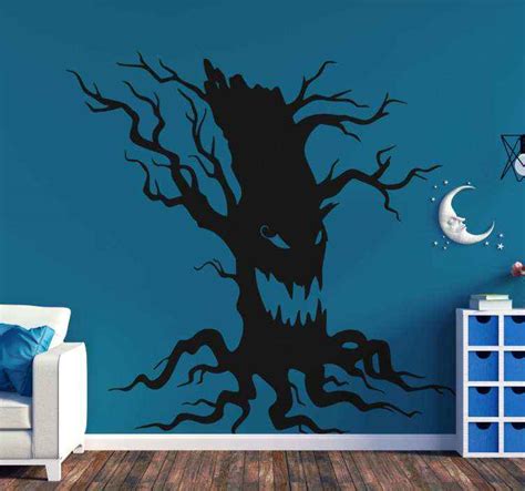 Vinilo Halloween árbol con risa aterradora TenVinilo