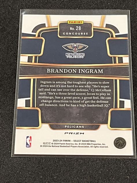 2023 24 Panini Select Basketball Brandon Ingram Concourse Tectonic