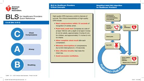 Bls Quick Pocket Reference Card