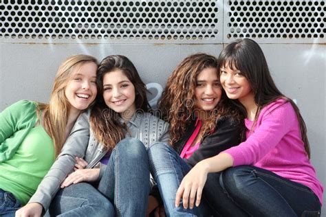 Group Teen Girls Stock Image Image Of Mixed Racial 22068899