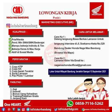 Lowongan Kerja Naga Mas Bandung September Info Loker Bandung