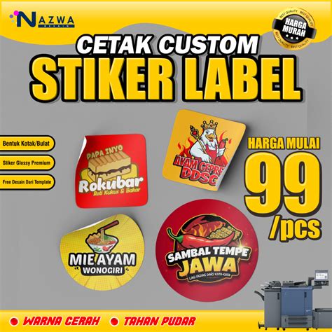 Jual Cetak Stiker Chromo Cut A Murah Cetak Stiker Label Kemasan