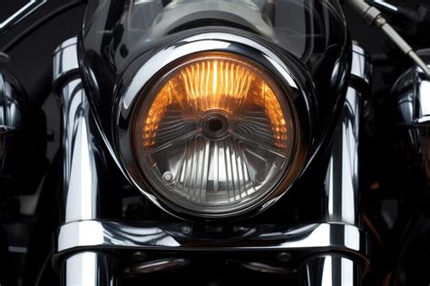Premium Ai Image Detail Of A Motorcycles Front Headlamp