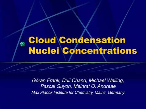 Ppt Cloud Condensation Nuclei Concentrations Powerpoint Presentation