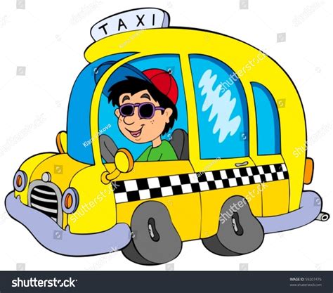 Cartoon Taxi Driver Vector Illustration 59207476 Shutterstock