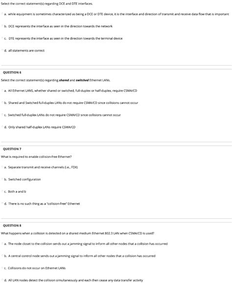 Solved Select The Correct Statement S Regarding Dce And Dte Chegg