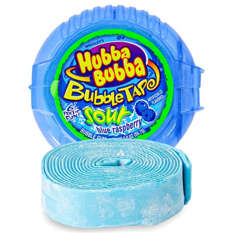 Hubba Bubba Sour Blue Raspberry Bubble Gum Tape Candy Funhouse Ca