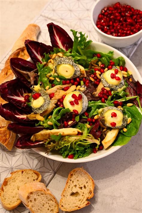 Salat Mit Ziegenk Se Austernpilzen Granatapfel Pinienkernen