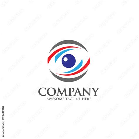 Eyes Logo Vector Template Circle Vision Logotype Concept Optic And